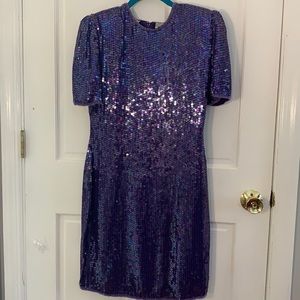 Vintage 90s dress with shoulder pads and sequins